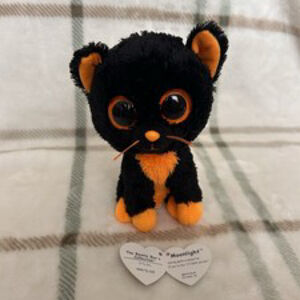 2012 retired Ty Beanie Boos Moonlight  Black Halloween Cat